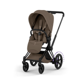 ePRIAM Comfort Matt Black incl. Babywanne, Sitzeinheit, Sitzbezug Coconut Brown