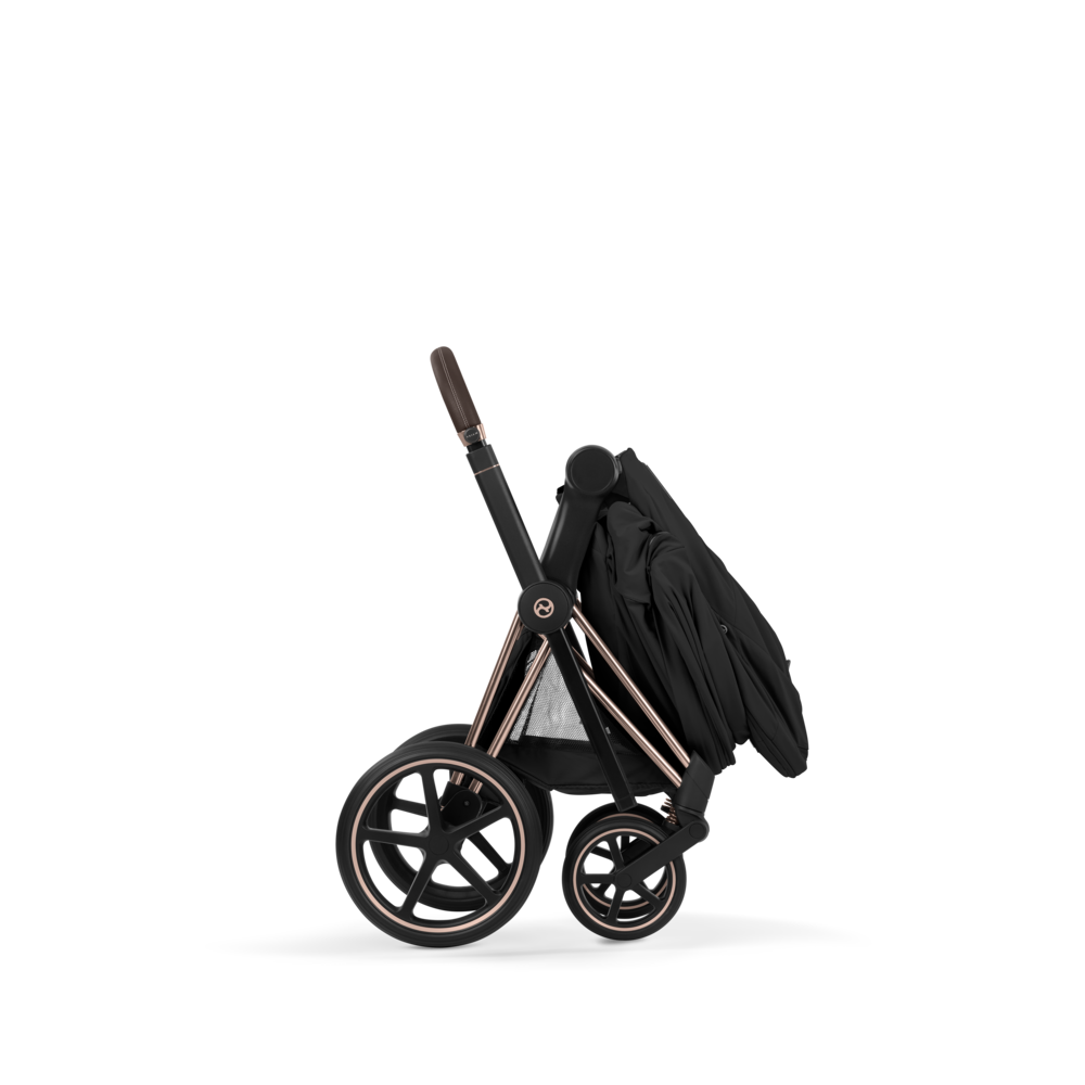 PRIAM Comfort Rosegold incl. Babywanne, Sitzeinheit, Sitzbezug Sepia Black