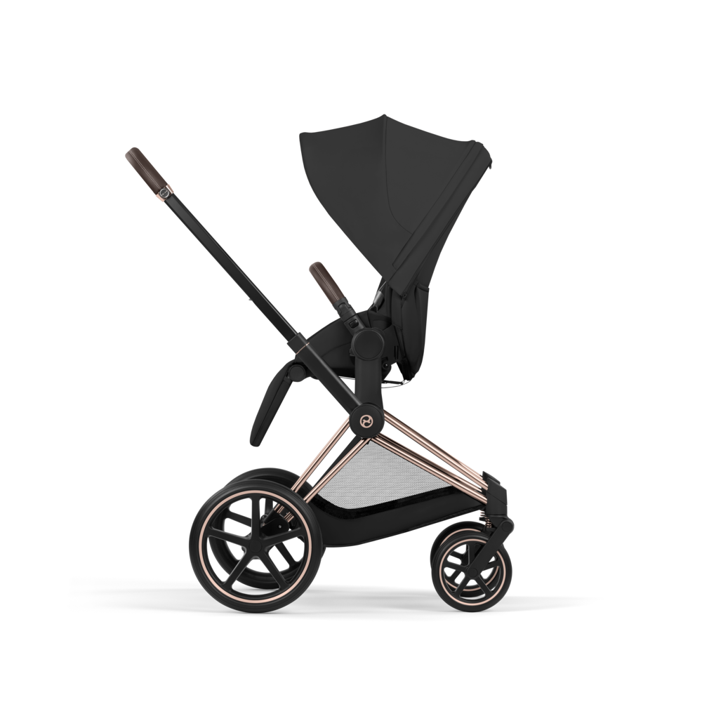 PRIAM Comfort Rosegold incl. Babywanne, Sitzeinheit, Sitzbezug Sepia Black