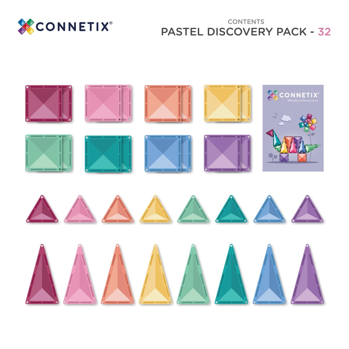 Magnetbausteine Pastel Discovery Pack 32 Teile