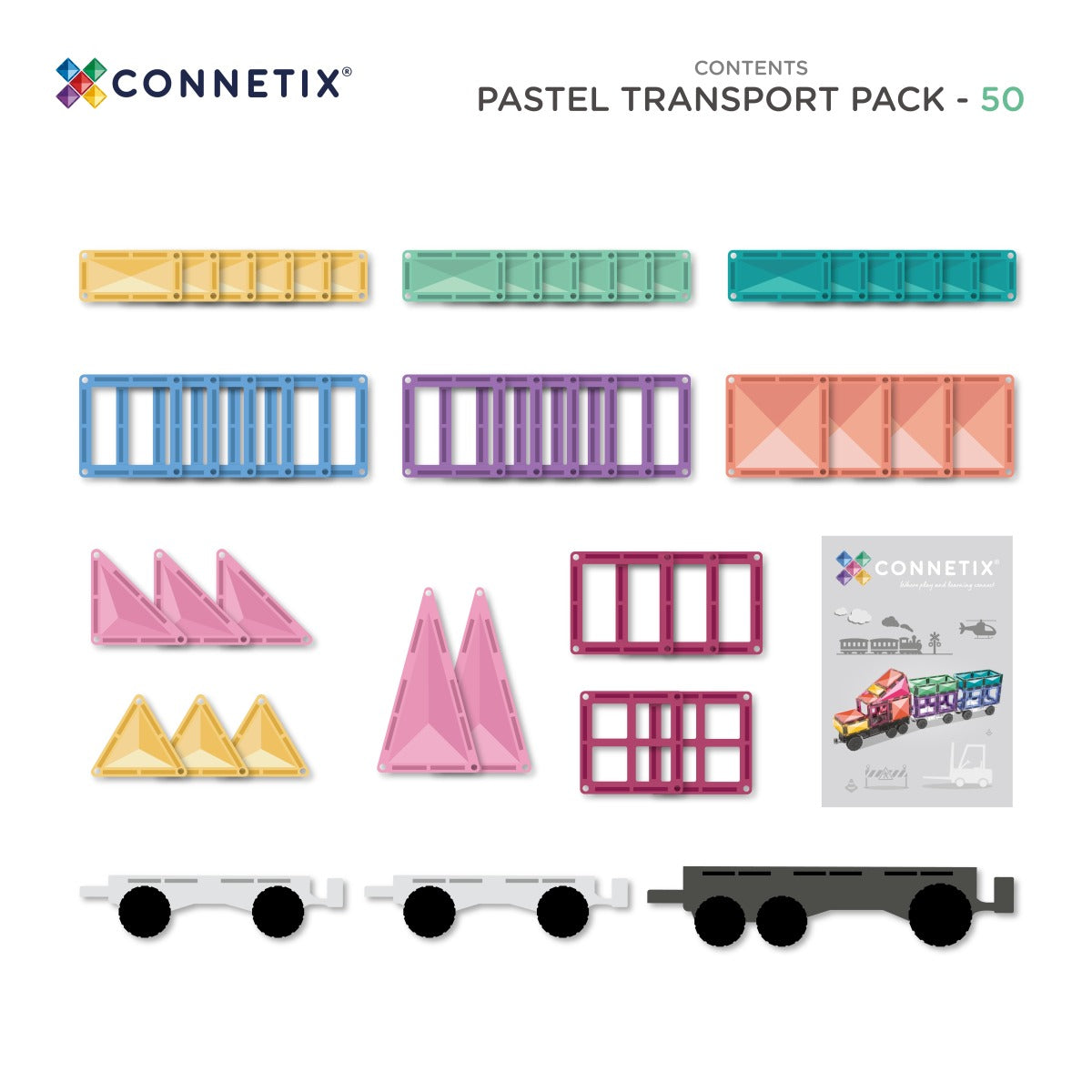 Magnetbausteine Pastel Transport Pack 50 Teile