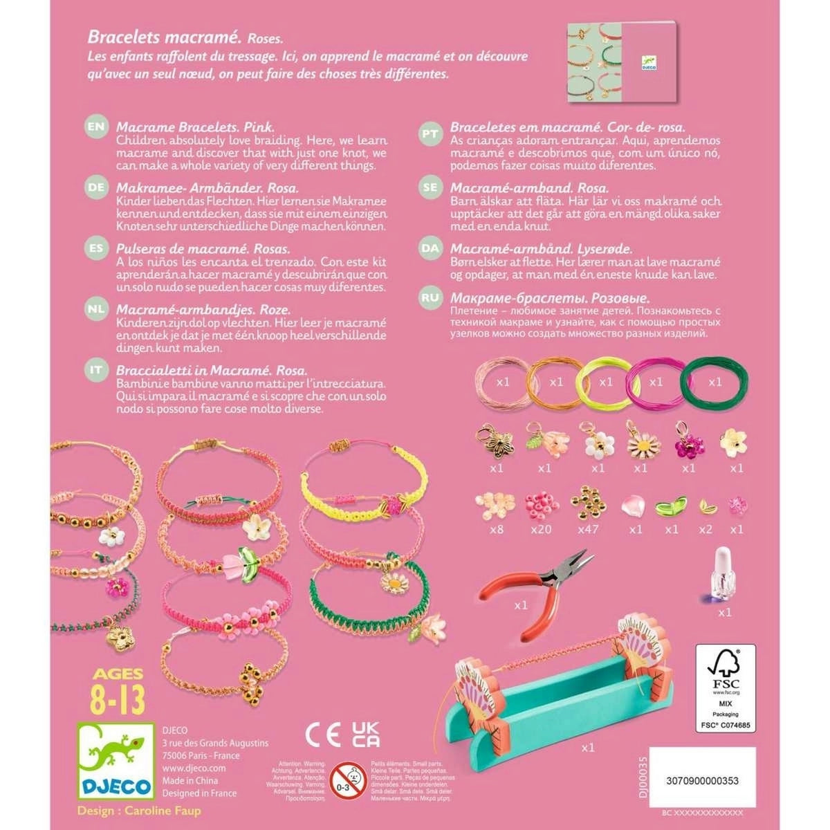 Schmuck Basteln: Macrame Rosa