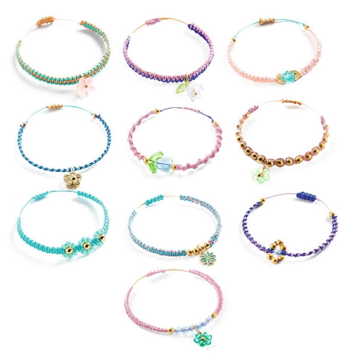 Schmuck Basteln: Macrame Blau