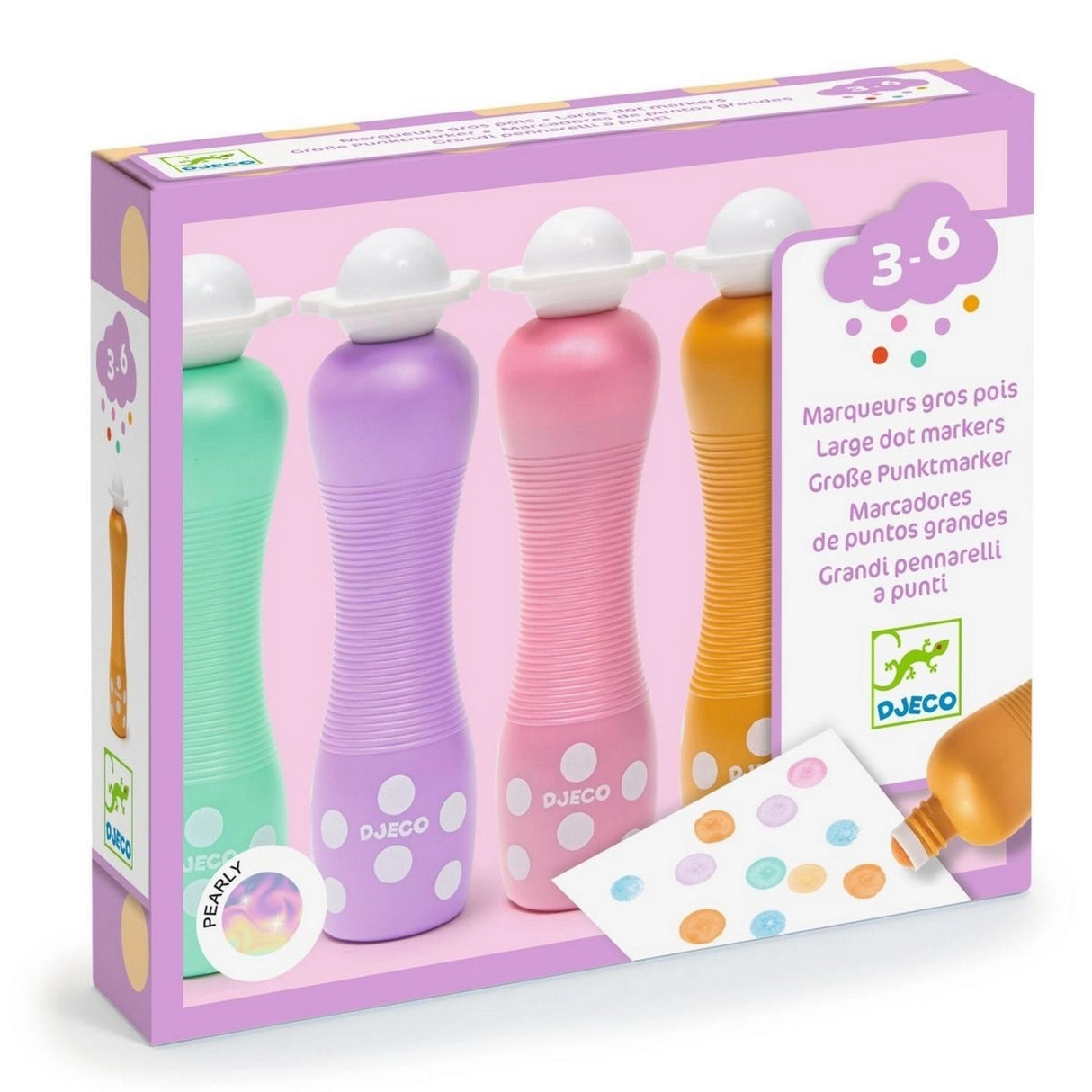 Farben: 6 Stifte mit Schaumstoffspitze - Pearly