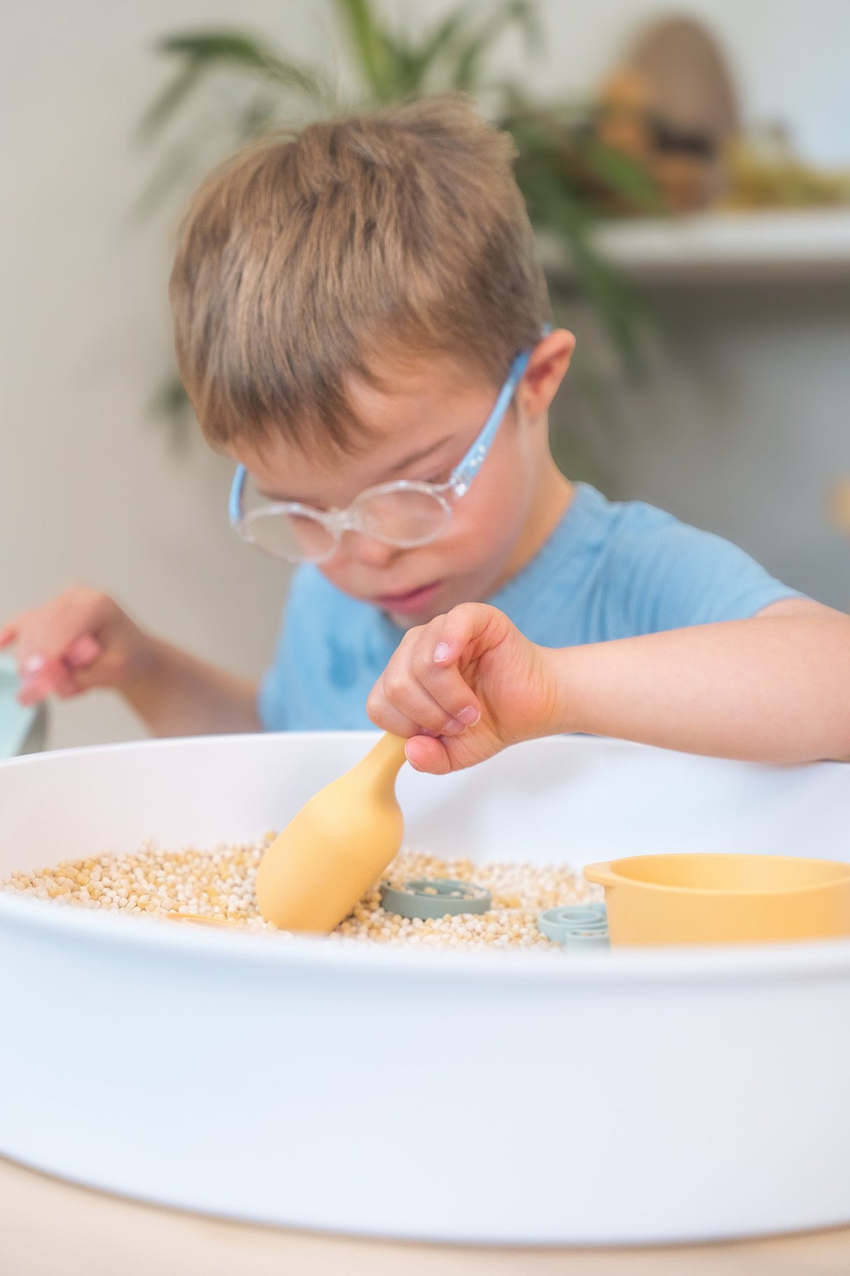 Sensorik Schaufel-Set Coral/Yellow