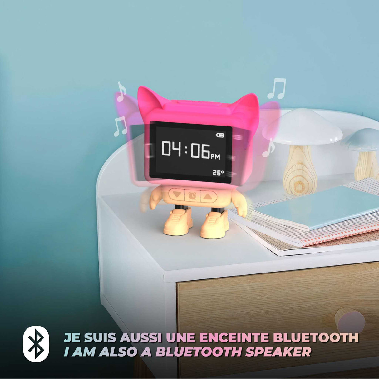 Tanzender Wecker/ Pink