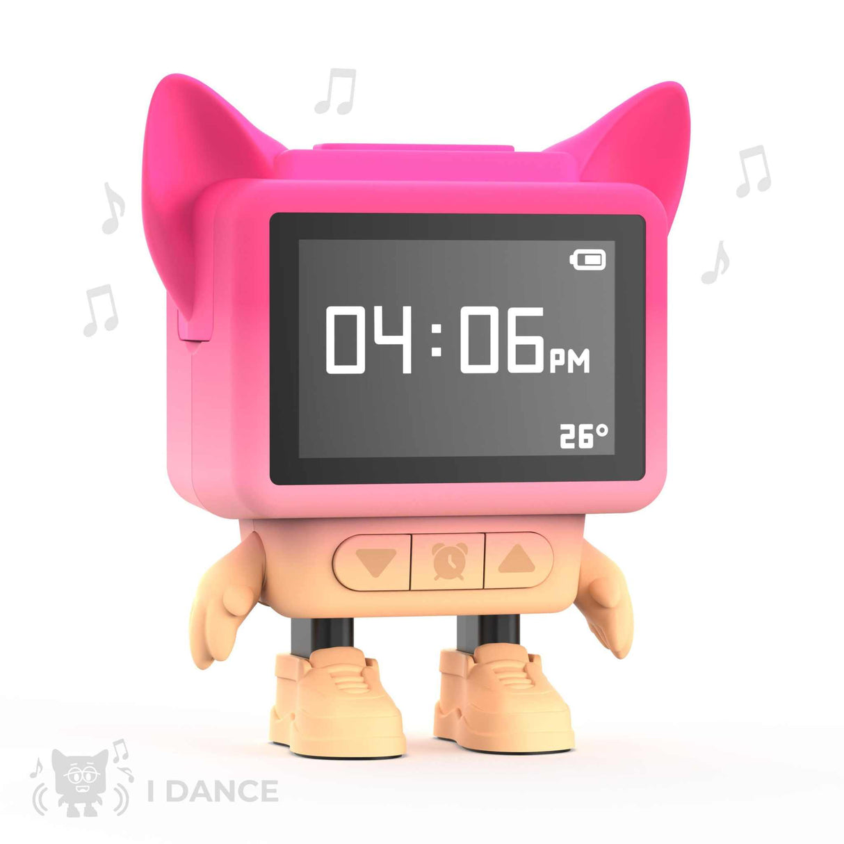 Tanzender Wecker/ Pink
