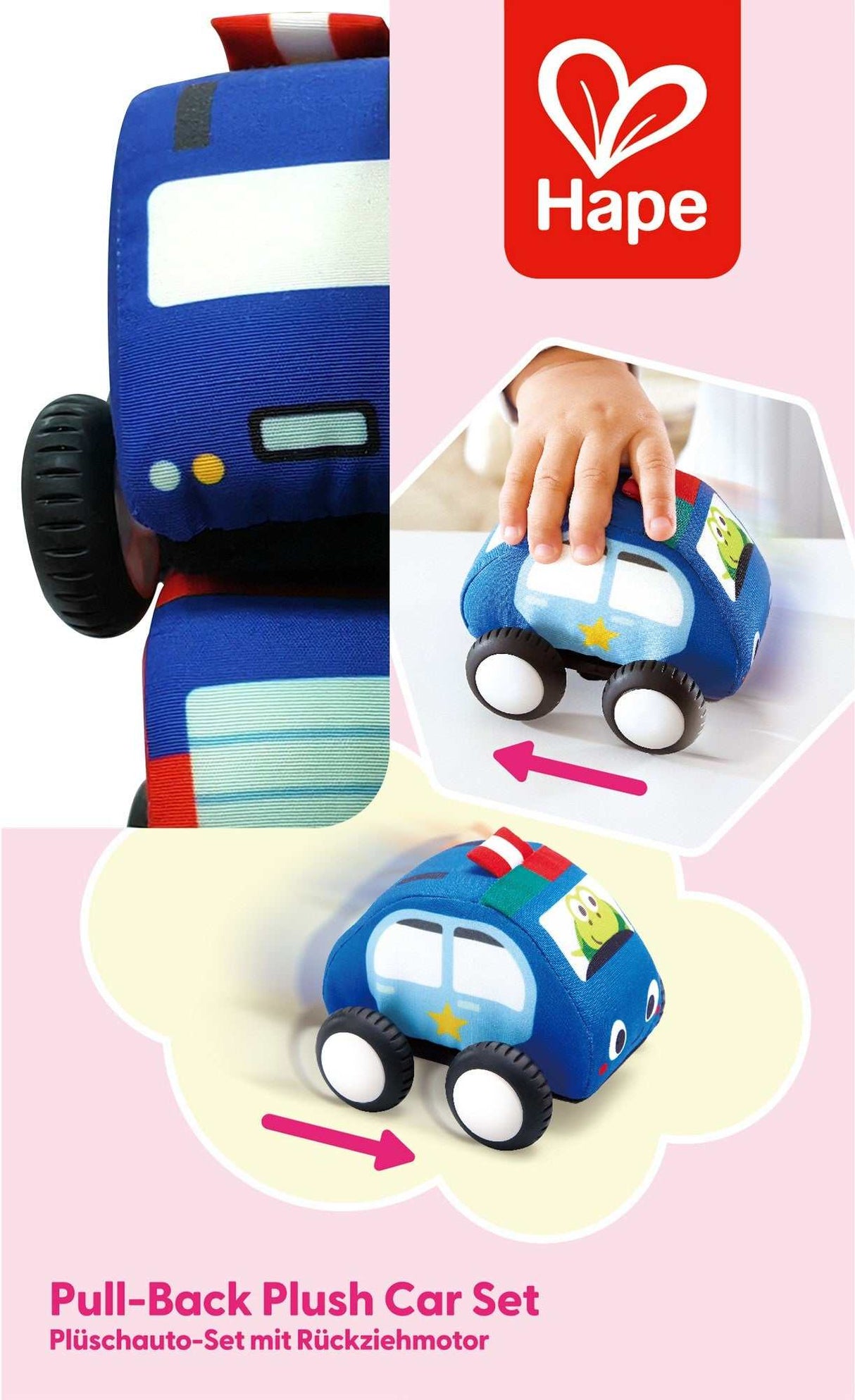 Plüschauto-Set mit Rückziehmotor