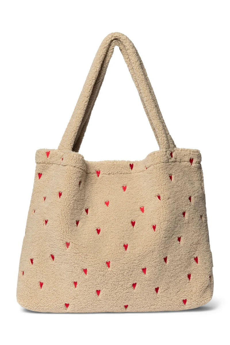 Mom Bag Ecru Teddy Hearts