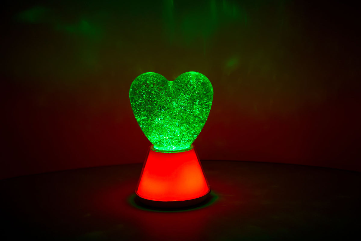 Glitzerlampe in Herzform