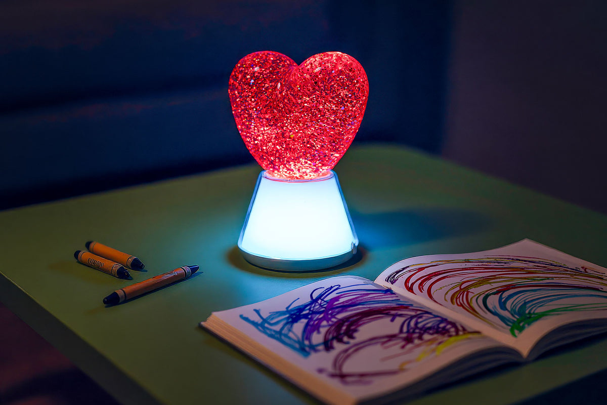 Glitzerlampe in Herzform