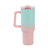 Thermobecher XXL aqua blau/rosa