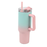 Thermobecher XXL aqua blau/rosa