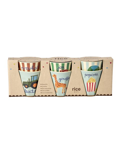 Kinderbecher Set 6er Pack/  ABC Print blau 160 ml