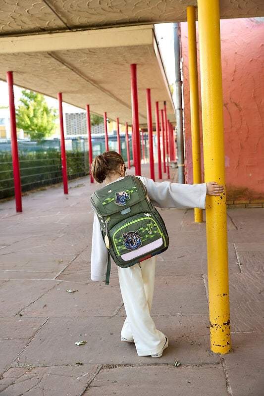 Schulranzen Set 6-teilig Light, Unique, Jungle Grün