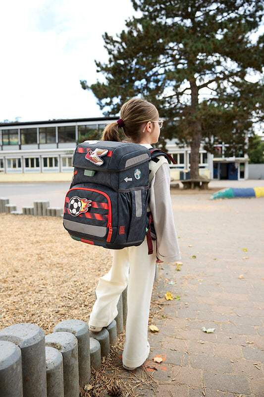 Schulranzen Set 6-teilig Light/ Unique Fußball Dunkelblau