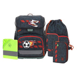 Schulranzen Set 6-teilig Light/ Unique Fußball Dunkelblau