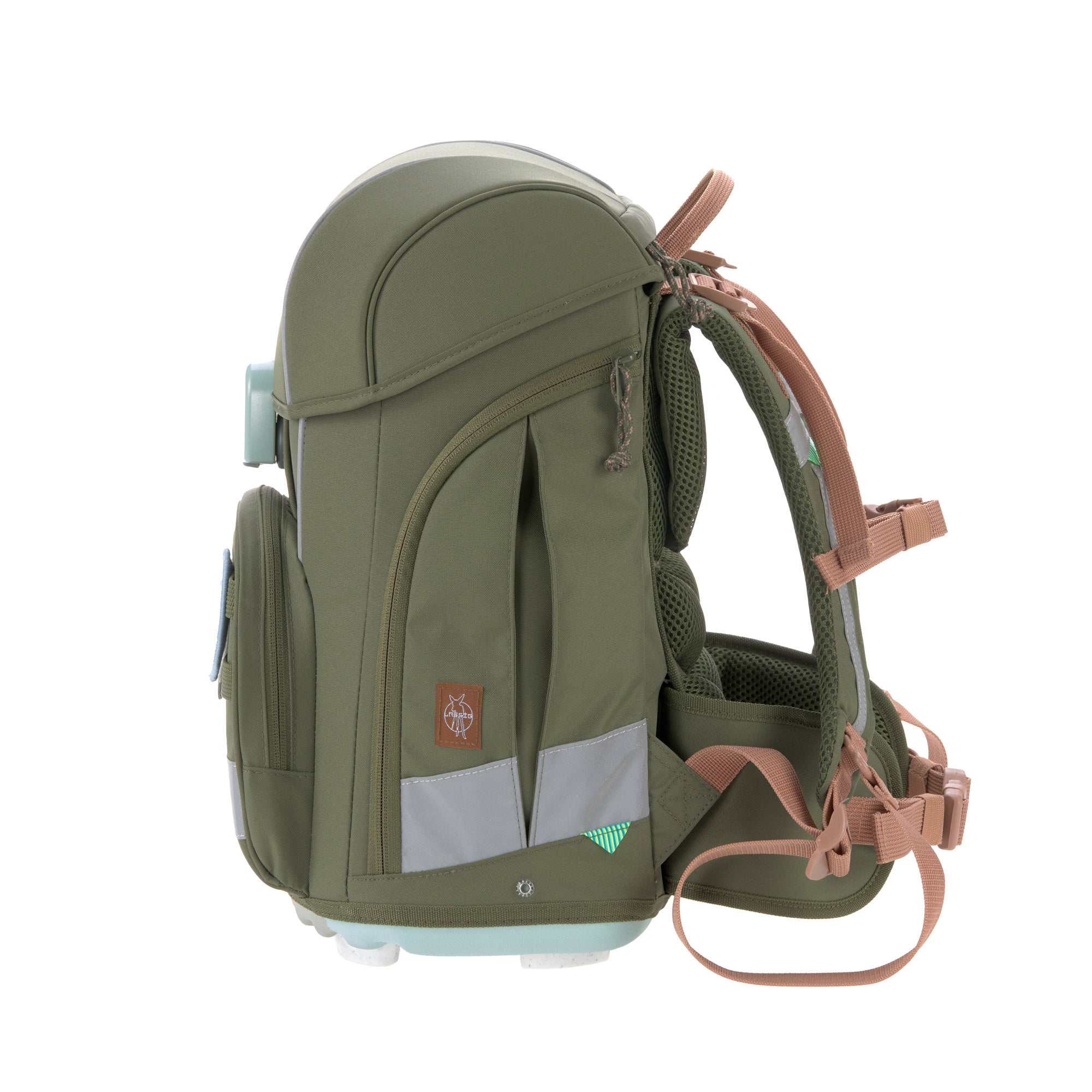 Schulranzen-Set 7-teilig, Boxy Unique olive