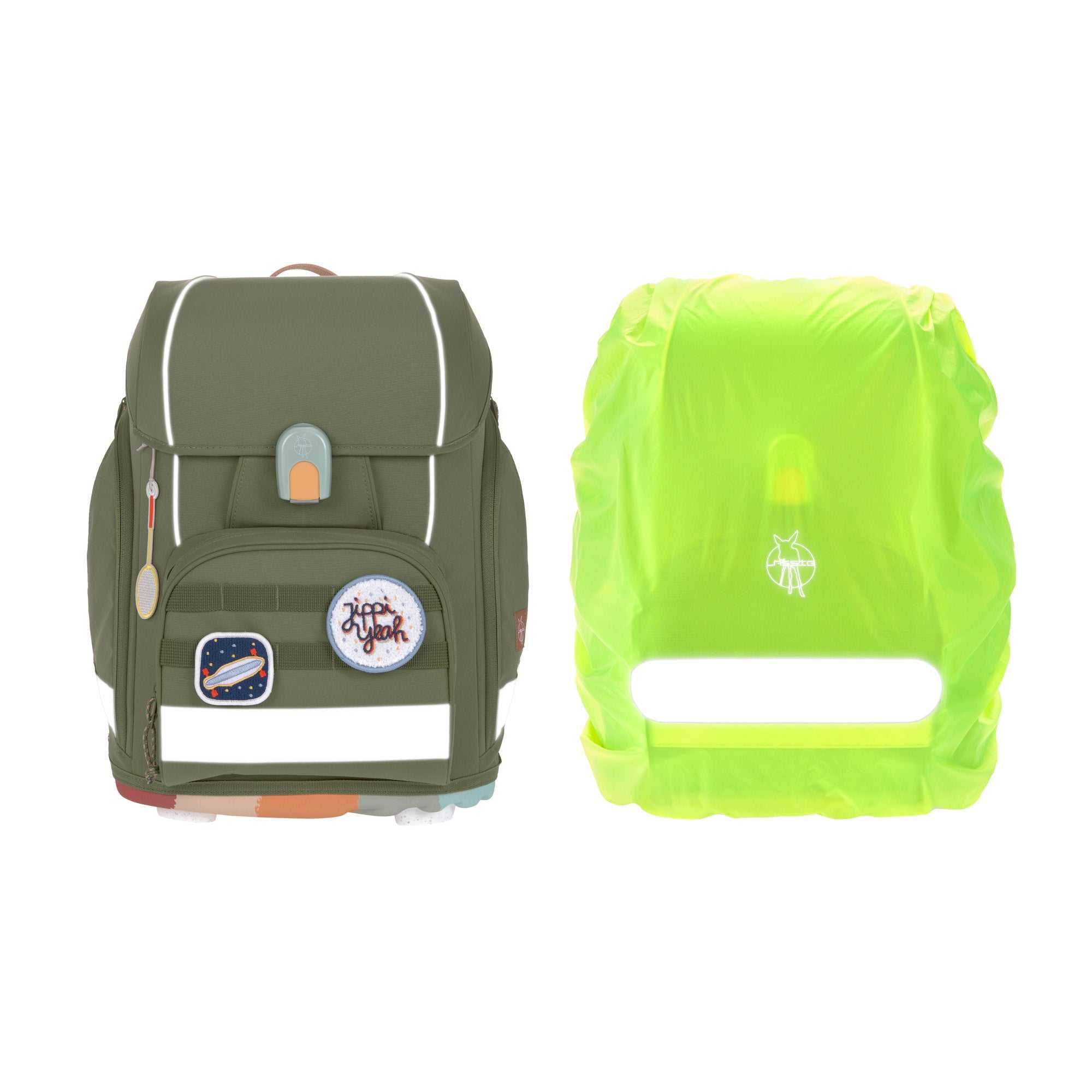Schulranzen-Set 7-teilig, Boxy Unique olive
