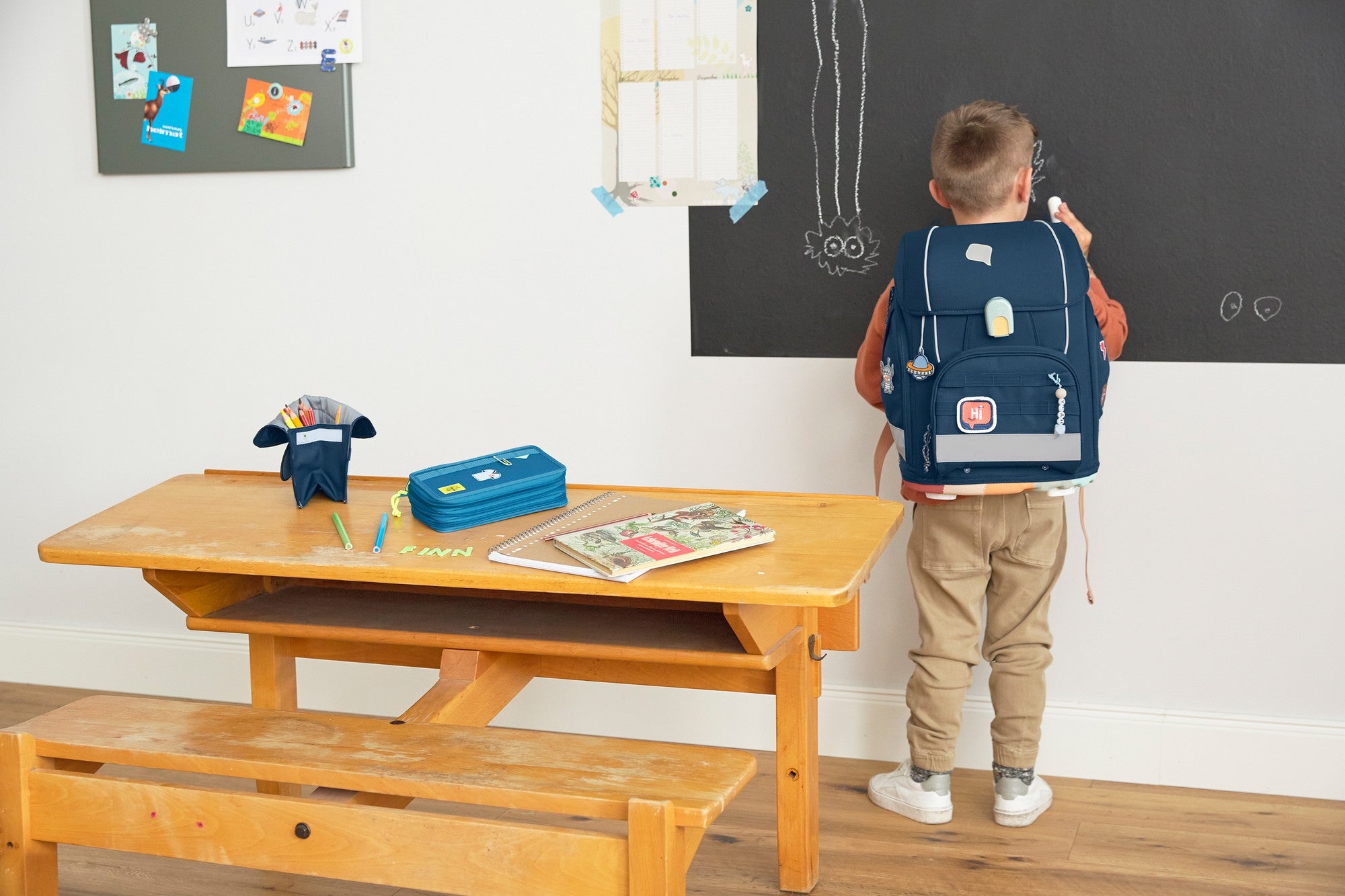 Schulranzen Set 7-teilig, Boxy Unique Navy
