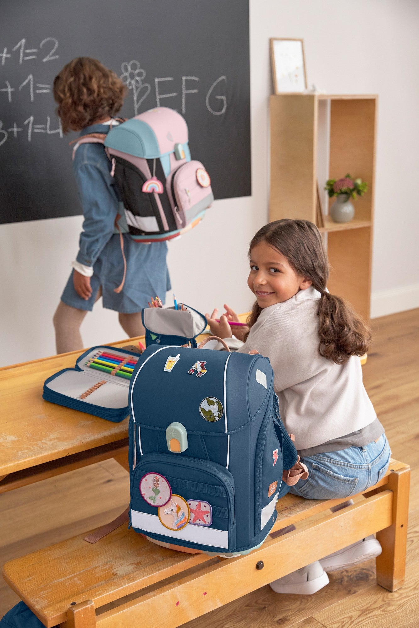 Schulranzen Set 7-teilig, Boxy Unique Navy