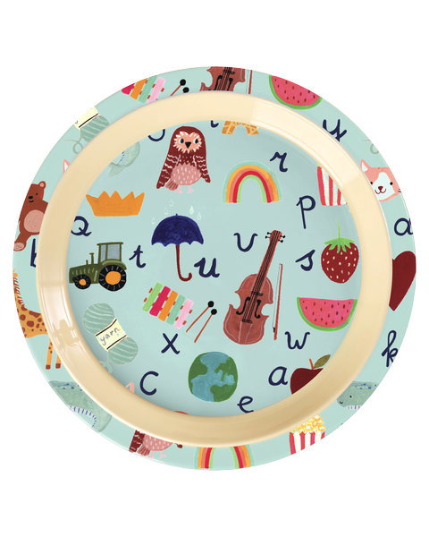 Teller/ Blue ABC Print 350ml