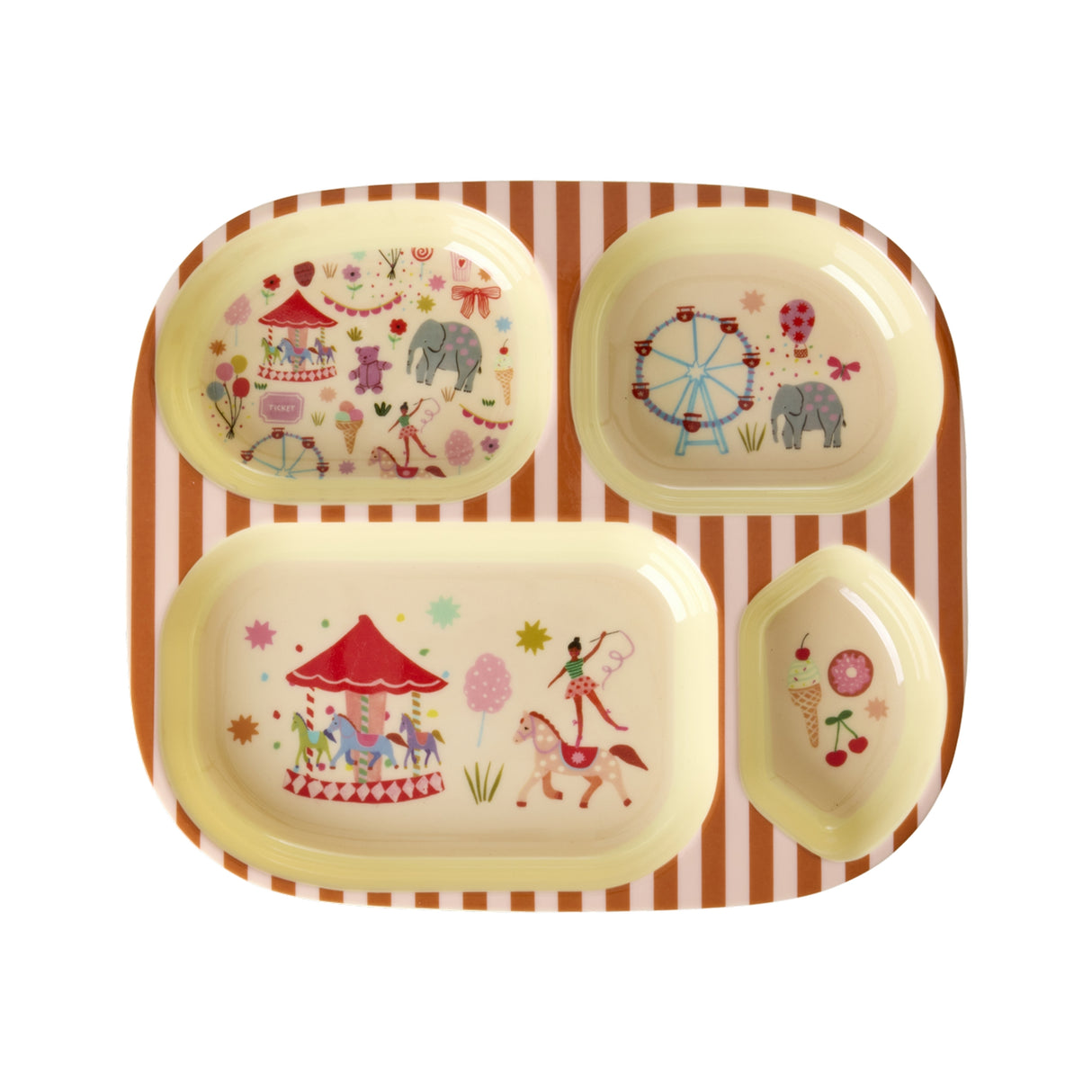 Unterteilter Kinderteller/ Fun Fair pink