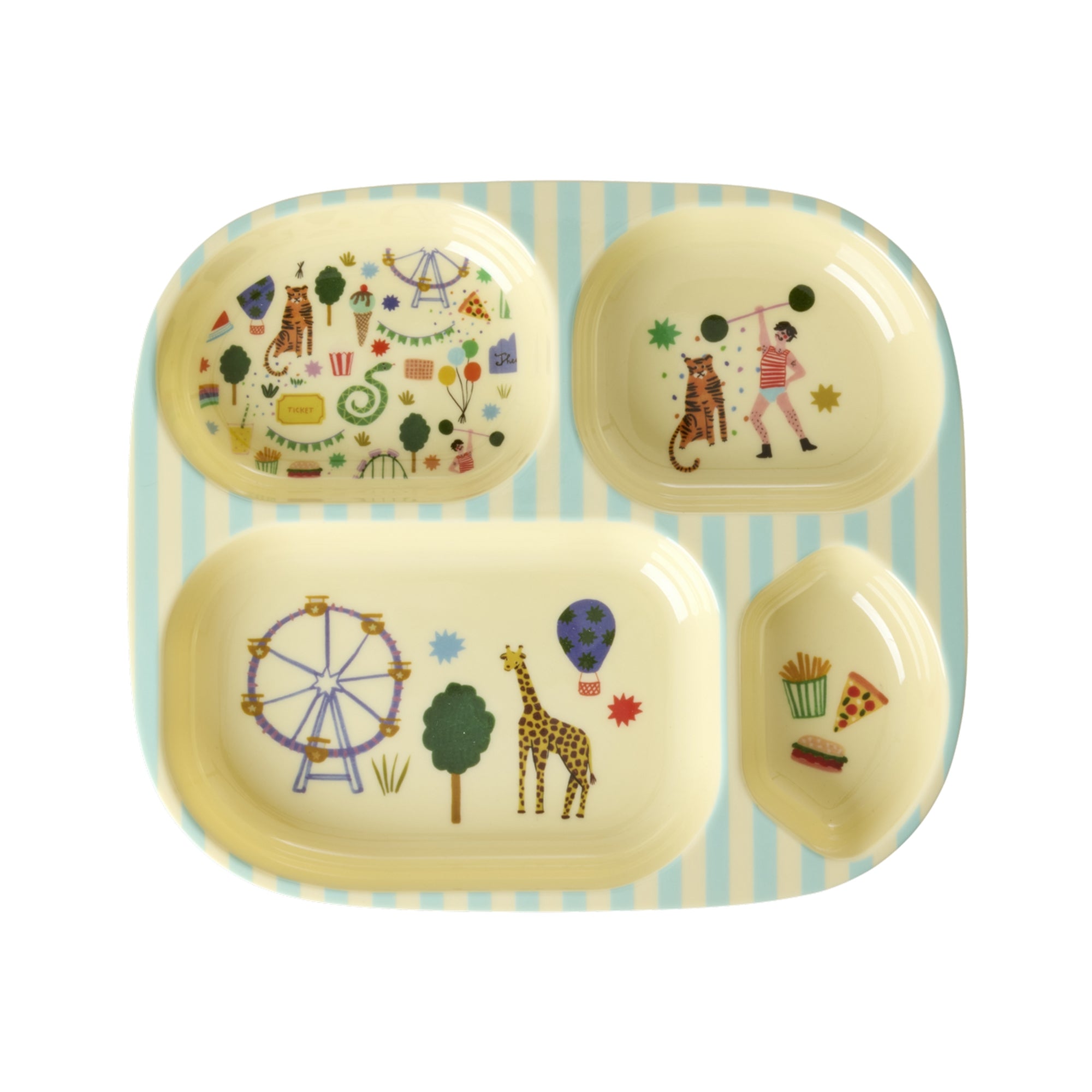 Unterteilter Kinderteller/ Fun Fair mint