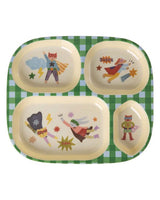 Unterteilter Kinderteller/  Hero Grün