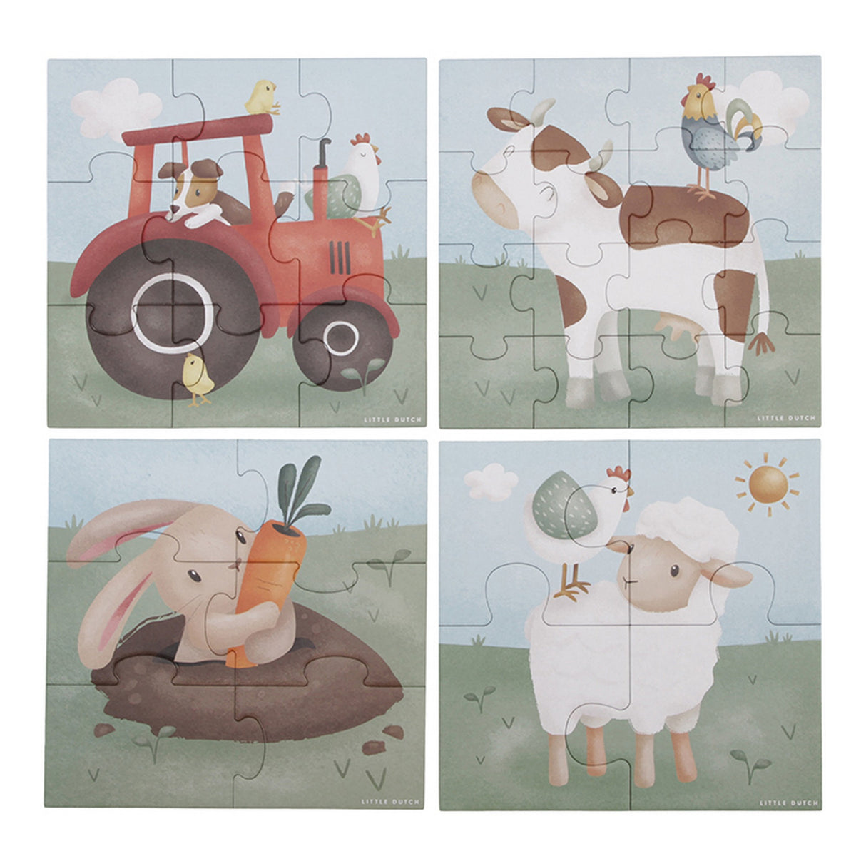 4 in 1 Puzzle Set/ Little Farm