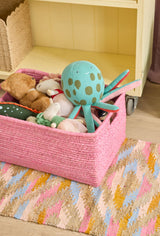 Raffia Korb Groß Pink