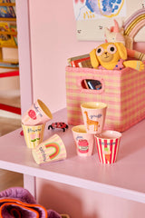 Kinderbecher Set 6er Pack/  ABC Print rosa 160 ml