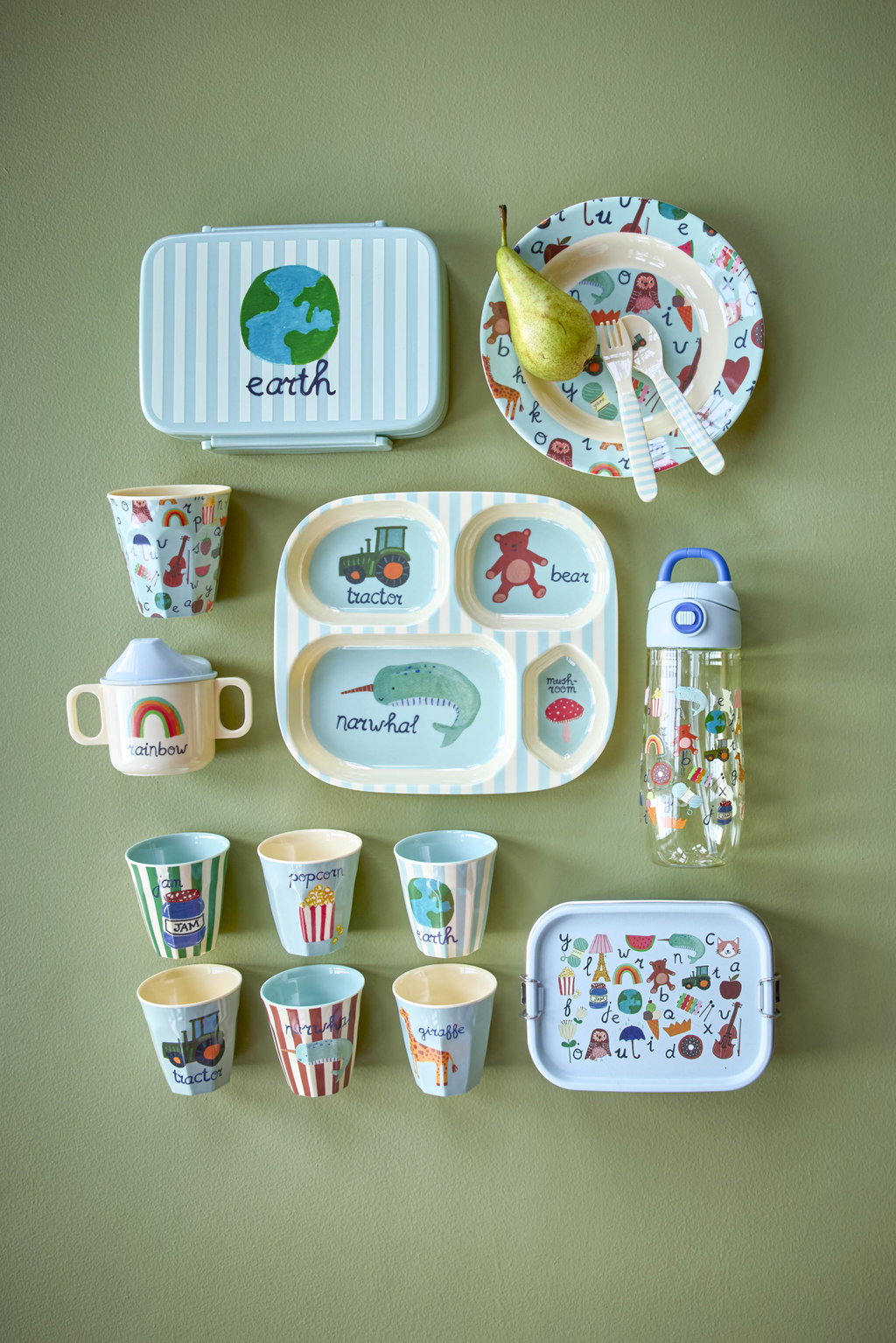 Lunchbox/ ABC Print blau 800 ml