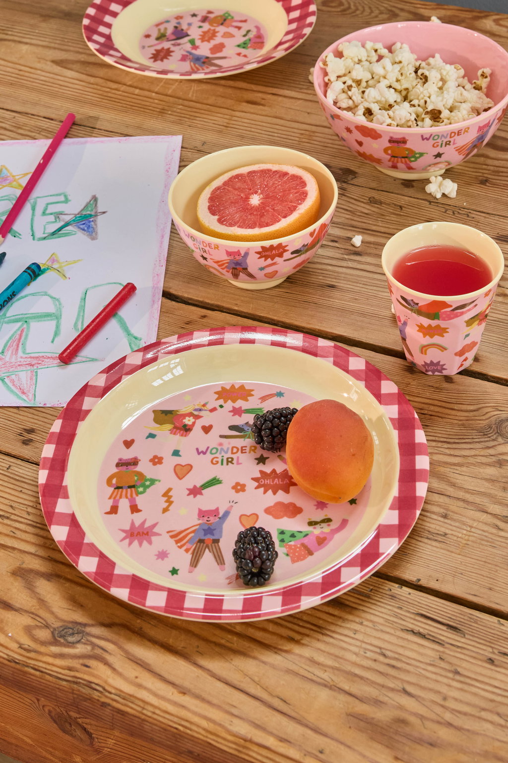 Kleine Melaminschale / Hero Print rosa