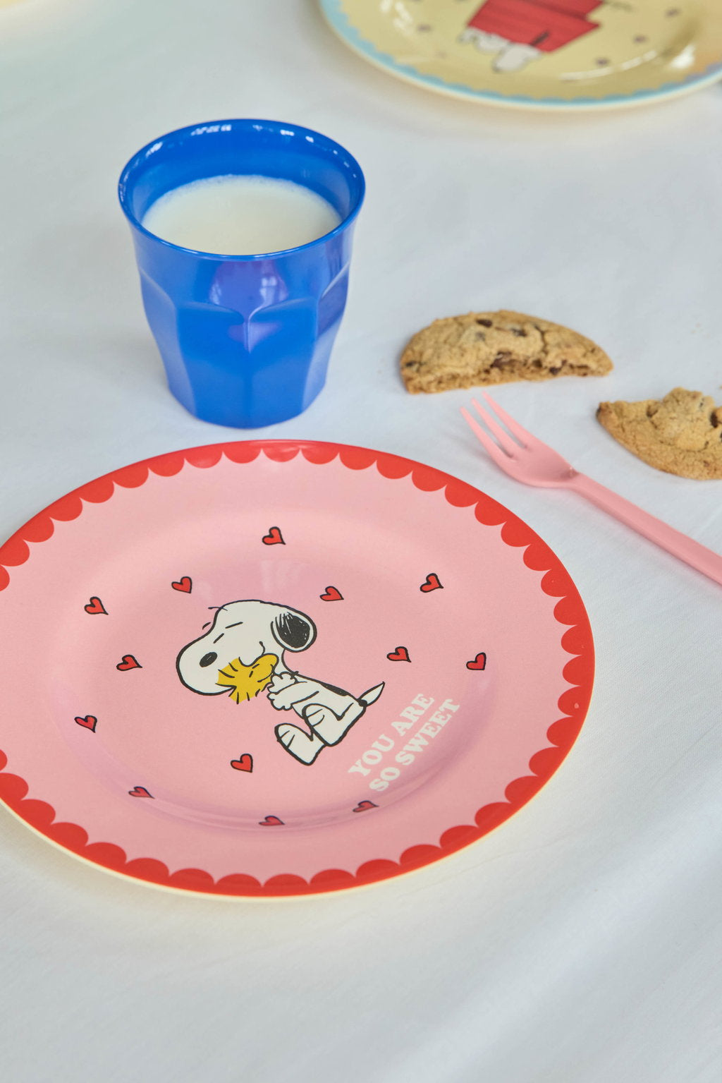 Beilagenteller/ Snoopy Rosa