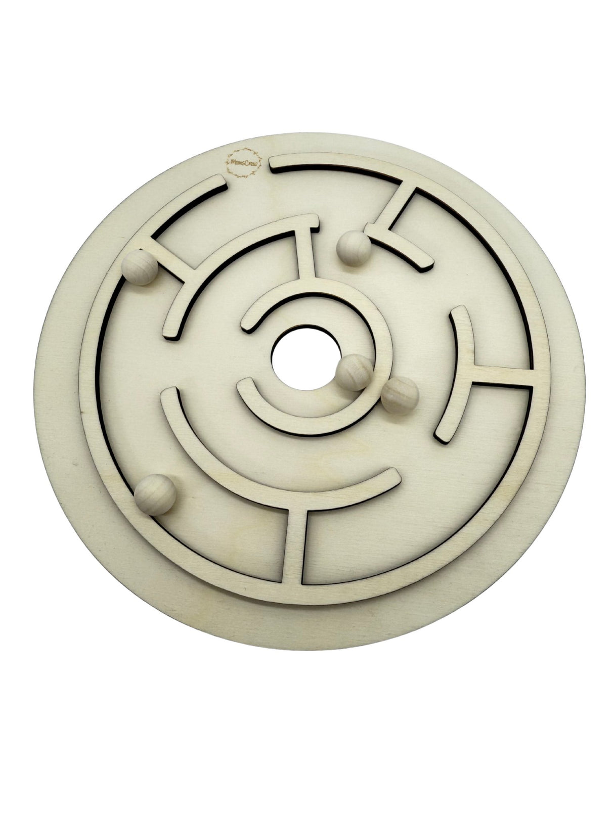 Set: Labyrinth + 5 Holzkugeln (Ergänzung für Stapelsteine)