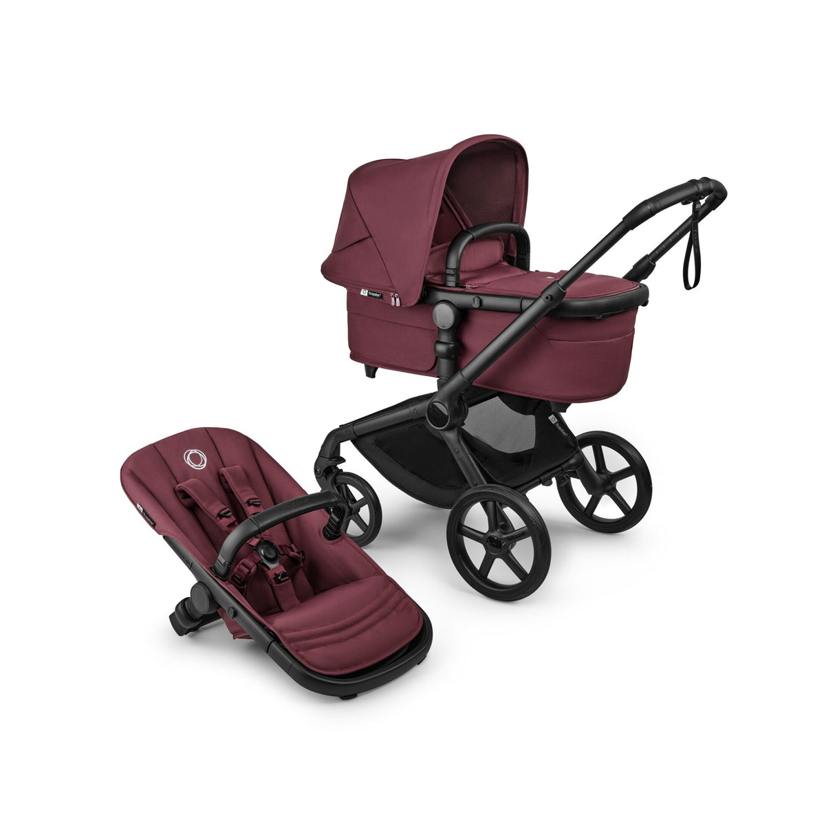 Bugaboo Fox 5 Renew Komplett Black/Dark Cherry-Dark Cherry