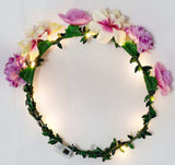 Blüten- Haarkranz mit Licht (1Stück)