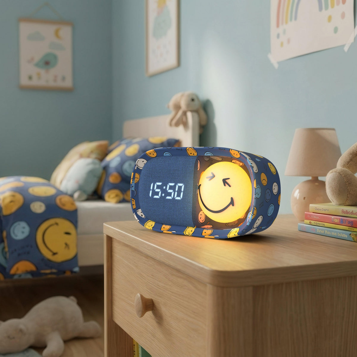 Dreamy Clock Smiley - Wecker und Nachtlicht  Blau