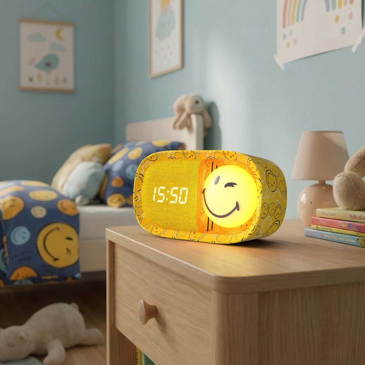 Dreamy Clock Smiley - Wecker und Nachtlicht Gelb