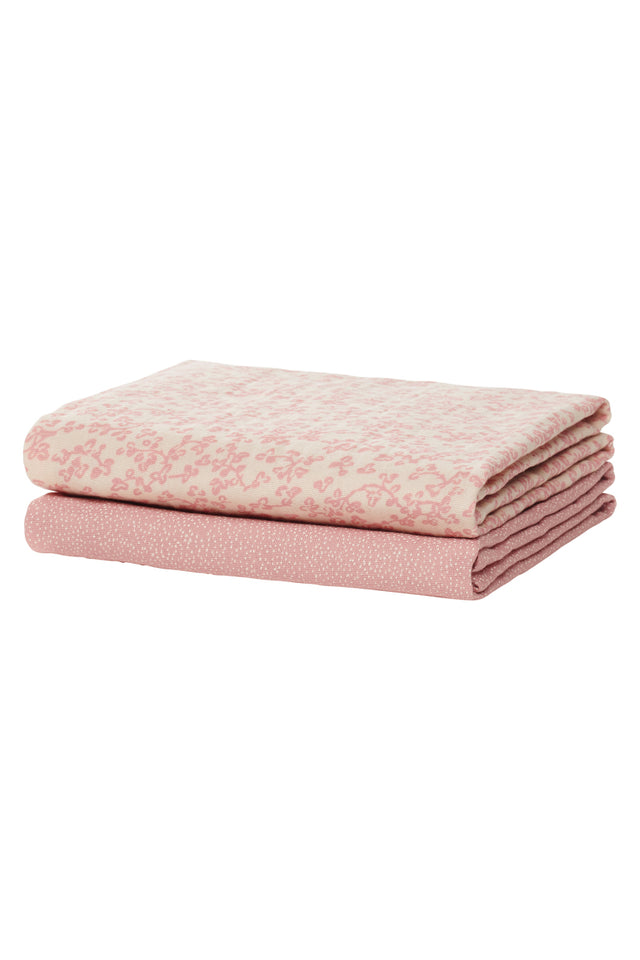 Mulltuch Mixed 2-Pack Misty Rose 70x70 cm - korbmayer. ganz besonders. für kinder.