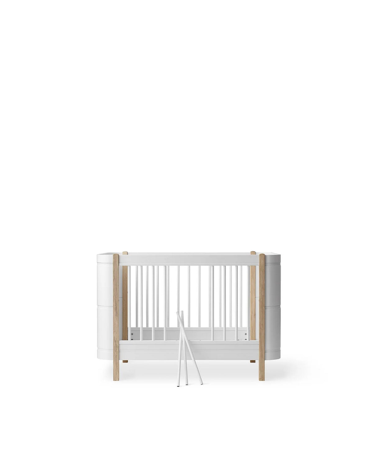 Wood Mini+ Babybett (68x122cm) weiß/ eiche