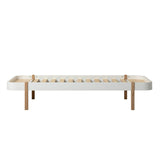 Wood Lounger Bett 90x200 weiß/Eiche