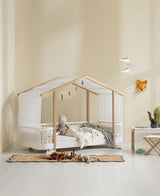 Wood Hausbett 90x200 cm weiß/Eiche