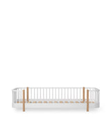 Wood Bodenbett 90x200 cm weiß/Eiche