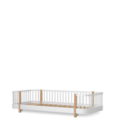 Wood Bodenbett 90x200 cm weiß/Eiche