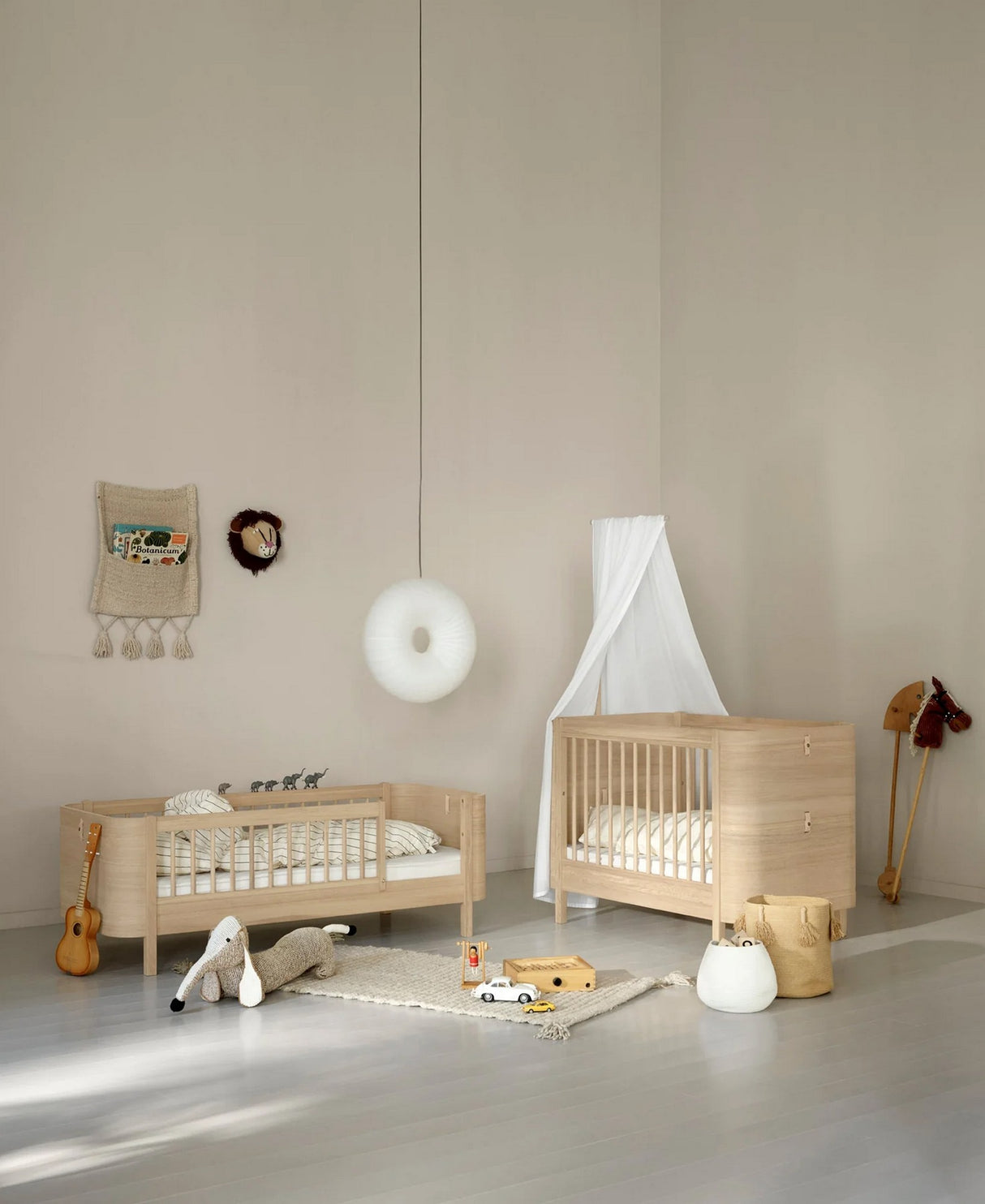 Wood Mini+ Geschwisterset (Ergänzung f. Mini+ Babybett inkl. Umbauset Juniorbett/ Eiche