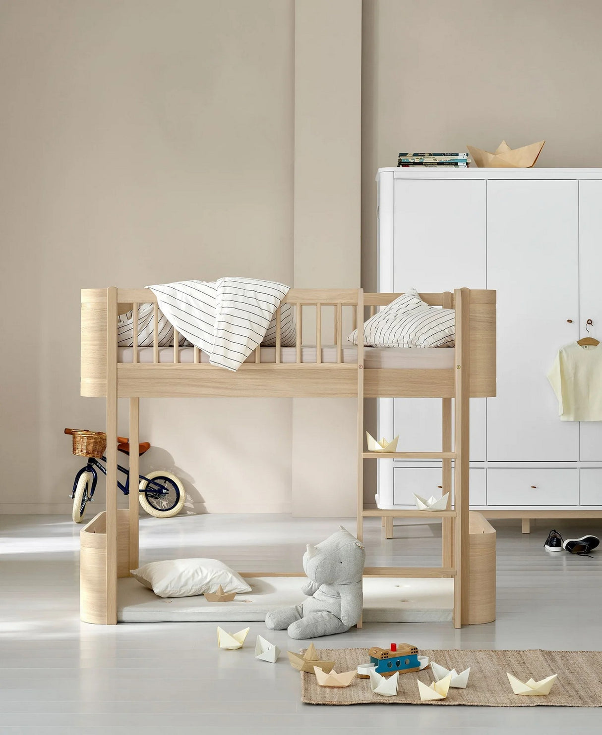 Wood Umbau-Set vom Mini+ Babybett (inkl. Umbauset) Juniorbett zum halbhohen Hochbett/ Eiche