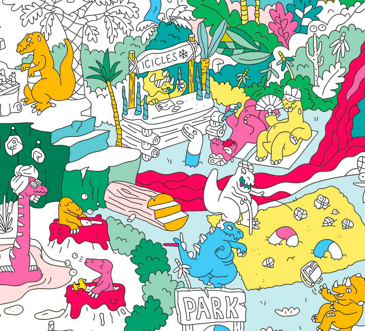 Giant Coloring  Poster / Dinos