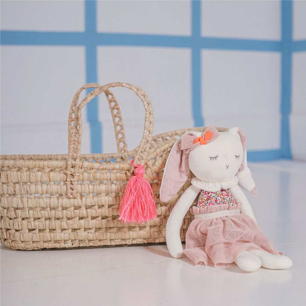 Puppenkorb/ Tassel pink